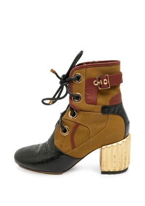 Christian Dior Pre-Owned Glorious lace-up ankle boots - Brown