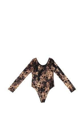 Chrome Hearts Cross Print sheer-mesh bodysuit - Neutrals