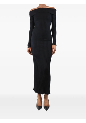 Simon Miller off-the-shoulder ribbed maxi dress - Black