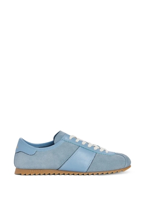 SANDRO low-top leather and suede trainers - Blue