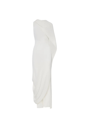 Self-Portrait knitted draped maxi dress - White