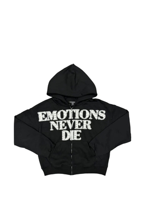 Mixed Emotion rhinestone-embellished zip-up hoodie - Black