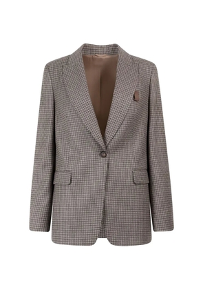 Brunello Cucinelli check-pattern tailored blazer - Neutrals