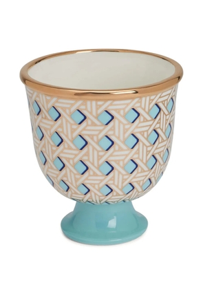 Jonathan Adler geometric-pattern pedestal centerpiece (17cm x 16xm) - Blue