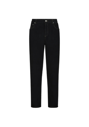 Brunello Cucinelli garment-dyed five-pocket trousers in cotton narrow wale corduroy - Black