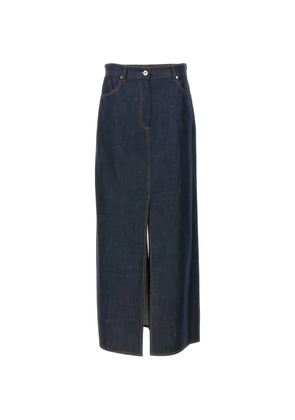 Brunello Cucinelli front-slit midi skirt - Blue