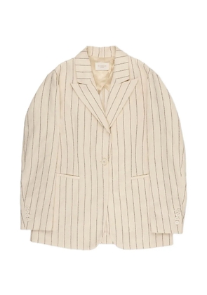 slowear pinstripe-pattern notched-lapels blazer - Neutrals