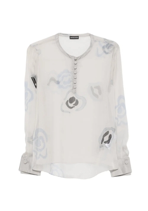 Emporio Armani printed silk blouse - Grey