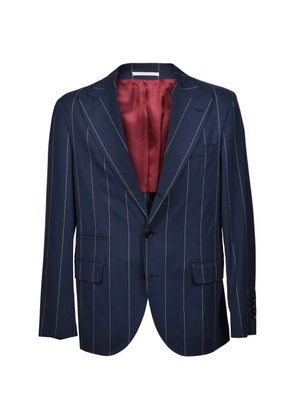 Brunello Cucinelli pinstripe tailored blazer - Blue