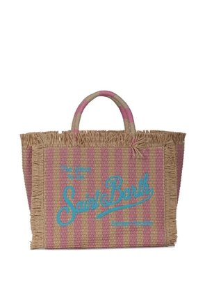 MC2 Saint Barth Colette fringed striped tote bag - Neutrals