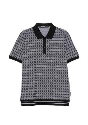 Karl Lagerfeld monogram-pattern polo shirt - Black