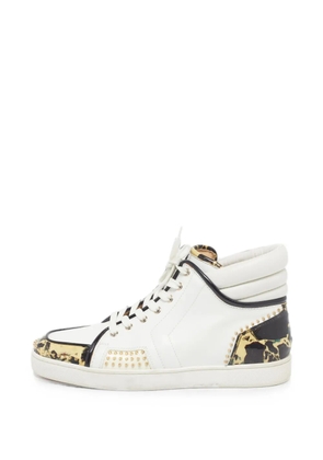 Christian Louboutin Pre-Owned Spike stone-print sneakers - White