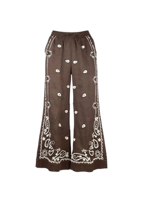P.A.R.O.S.H. embroidered paisley-print trousers - Brown