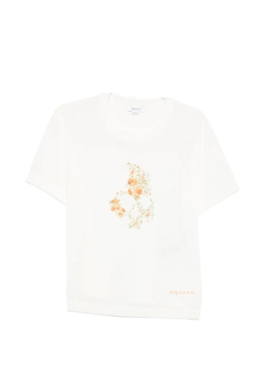 Alexander McQueen floral-print T-shirt - Neutrals