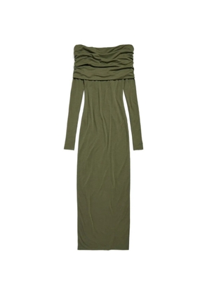 Balenciaga draped off-the-shoulder maxi dress - Green