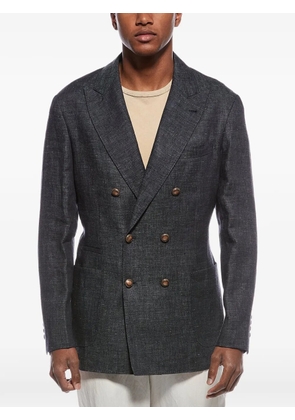 Brunello Cucinelli double-breasted linen blazer - Grey