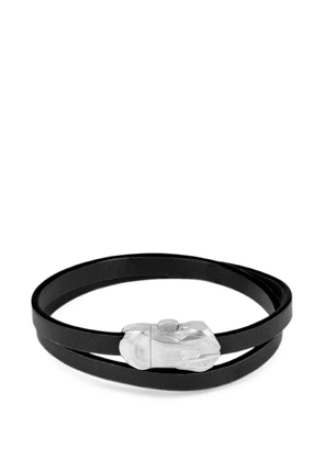 Tateossian double-wrap leather bracelet - Silver