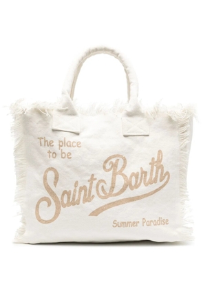 MC2 Saint Barth Vanity canvas beach bag - White