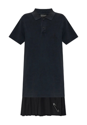 Balenciaga pleated-panel polo dress - Black
