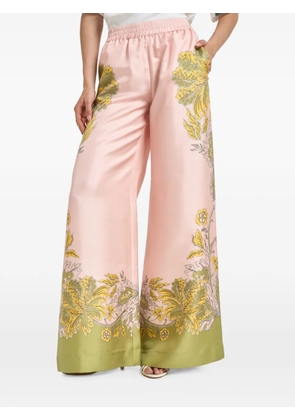 La DoubleJ floral-print palazzo pants - Pink