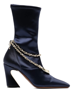 ZIMMERMANN Crescent Stretch 80mm satin boots - Blue