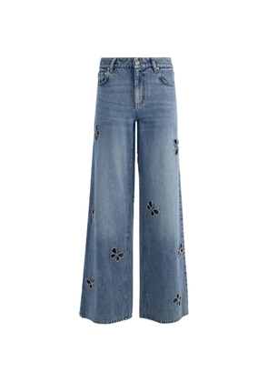 alice + olivia Amazing embellished cut-out jeans - Blue