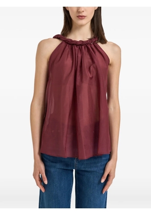 Semicouture braided-neck sleeveless blouse - Red