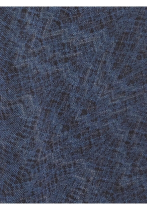 Missoni Pre-Owned zigzag-print frayed scarf - Blue