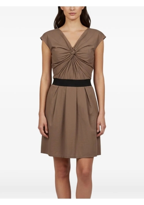 Lanvin Pre-Owned draped knotted mini dress - Brown