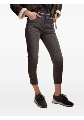 Brunello Cucinelli buttoned cropped jeans - Grey