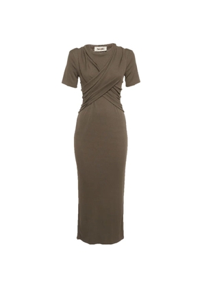 Nanushka Jannet wrap-waist midi dress - Brown