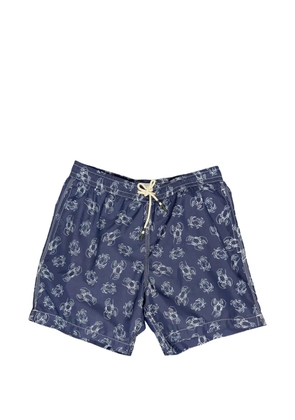 HARTFORD lobster-print drawstring swim shorts - Blue