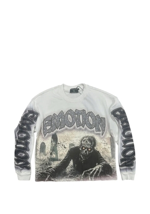 Mixed Emotion Resurrection long-sleeve graphic-print cotton T-shirt - White