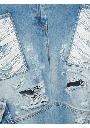 Elisabetta Franchi sequinned cargo jeans - Blue