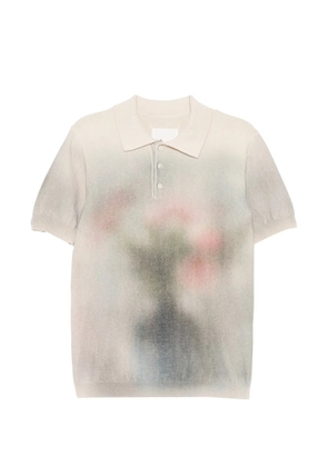 Maison Margiela spray-effect knitted polo shirt - Neutrals