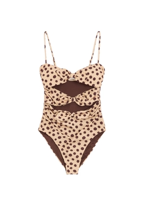 Valentino Garavani lycra one-piece swimsuit in Plus de Pois Dalmata polka dot - Neutrals