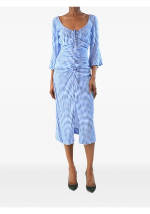GANNI ruched midi dress - Blue
