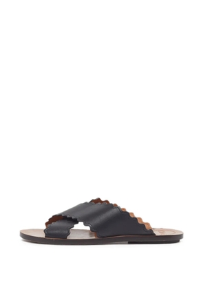 Chloé Pre-Owned Lauren scalloped criss-cross sandals - Black