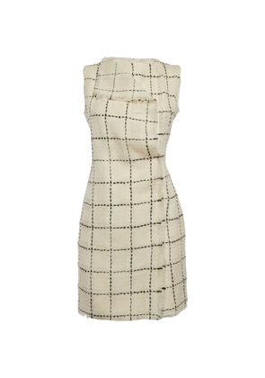 Oscar de la Renta Pre-Owned check-pattern tweed mini dress - Neutrals