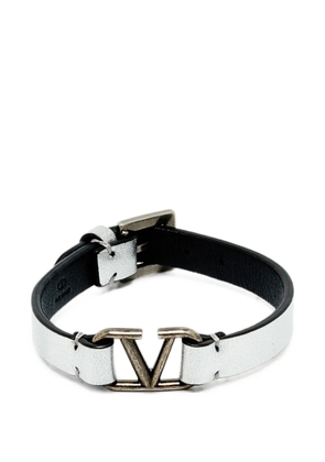 Valentino Garavani Pre-Owned VLogo leather bracelet - Silver