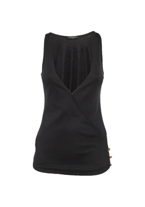 Balmain Pre-Owned crossover V-neck top - Black