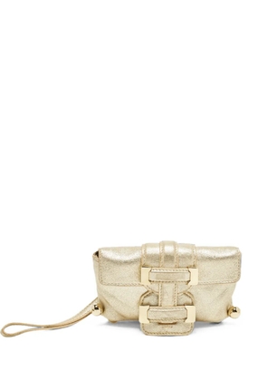 Roberto Cavalli Vintage metallic-finish wristlet pouch - Gold
