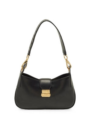 Miu Miu Pre-Owned logo flap shoulder bag - Black