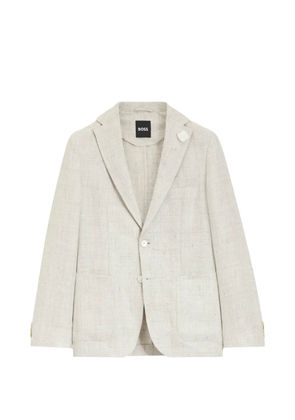 BOSS single-breasted linen-blend blazer - Neutrals