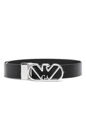 Emporio Armani logo-buckle leather belt - Black