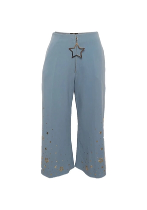 Elisabetta Franchi star-stud wide-leg trousers - Blue