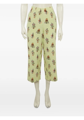Prada Pre-Owned robot-print straight-leg trousers - Green