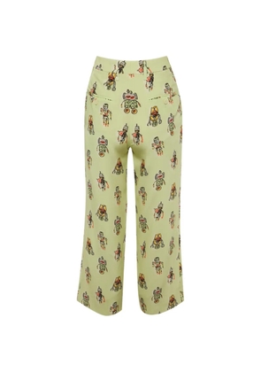 Prada Pre-Owned robot-print straight-leg trousers - Green