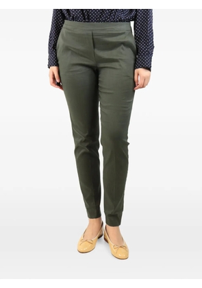 D.Exterior elasticated slim-fit trousers - Green