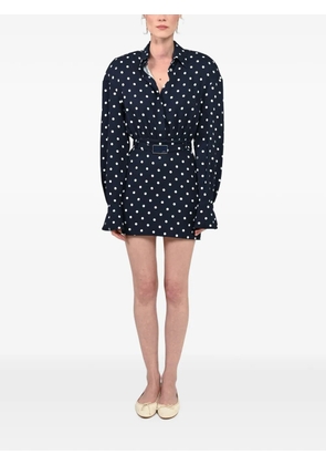 Rowen Rose polka-dot belted dress - Blue